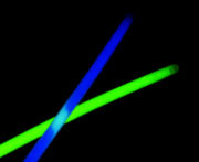 A green and blue glowstick.